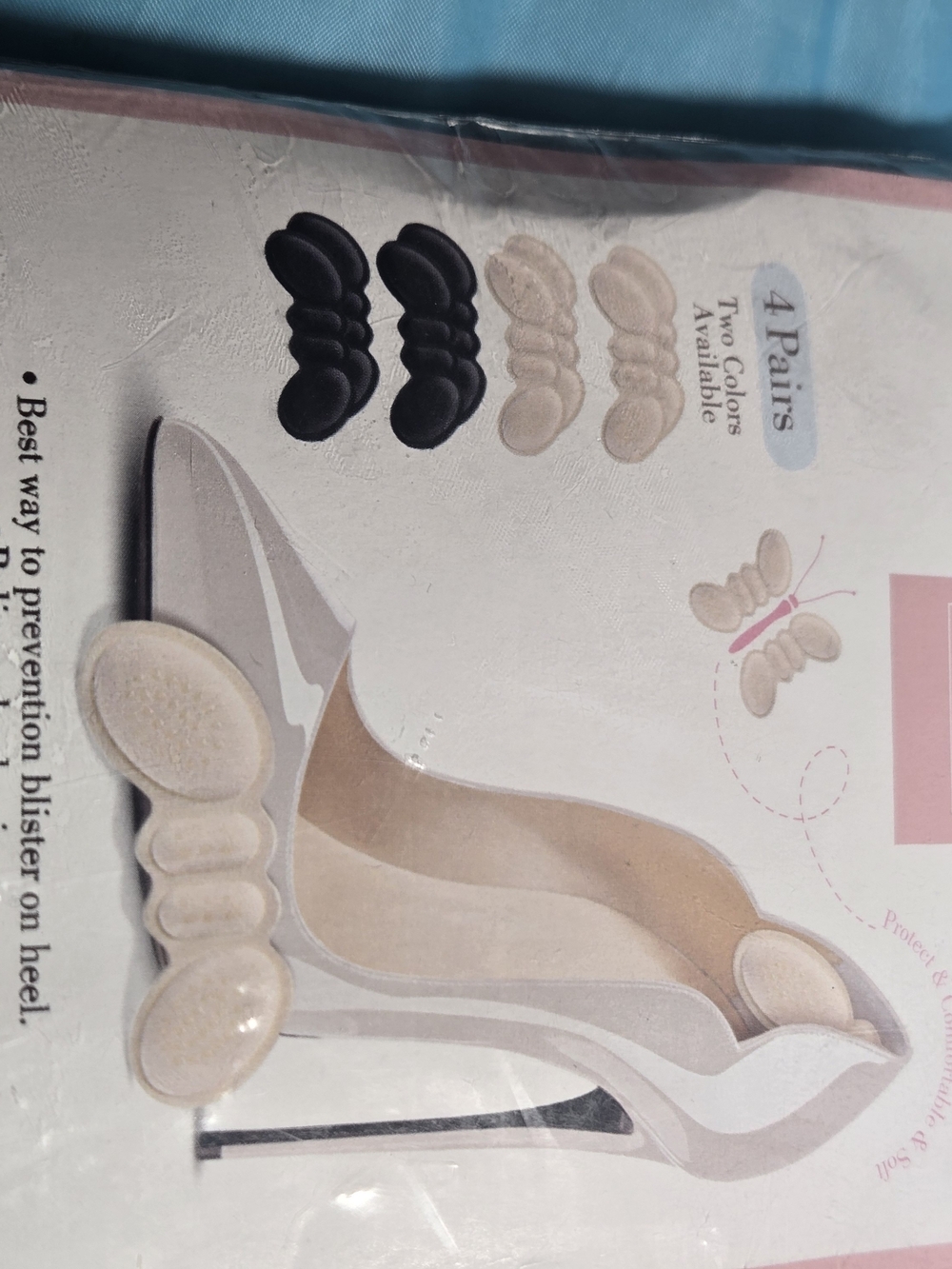 4 Pair Heel Grips Pads Liner Cushions For Loose Shoes Foot Care Protector Solid